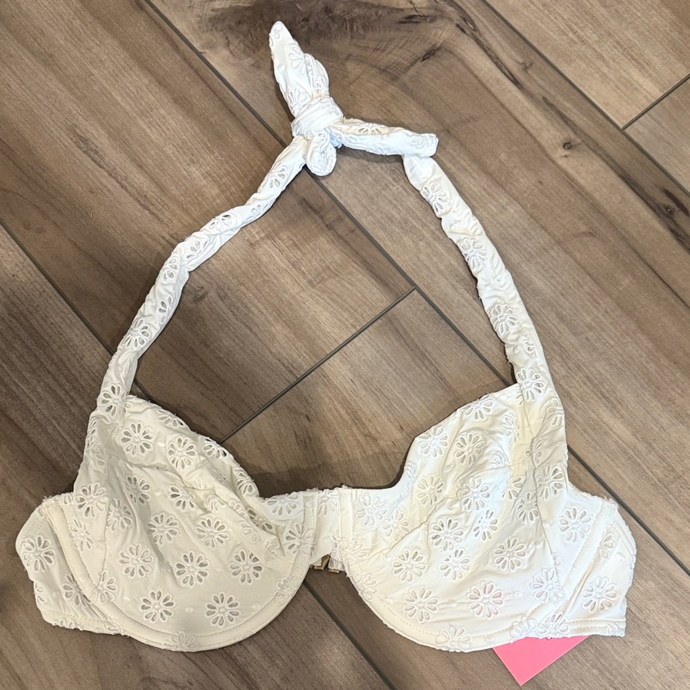 Kate Spade White Floral Bikini Top
